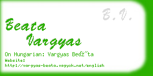 beata vargyas business card